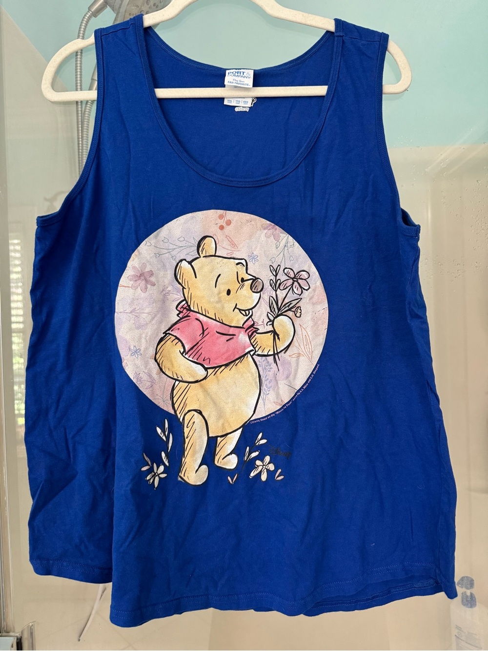 Royal Blue Tank with Winnie the Pooh graphic